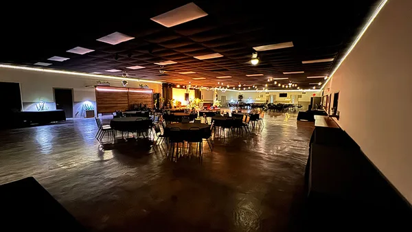 The Hall interior with table setup for event